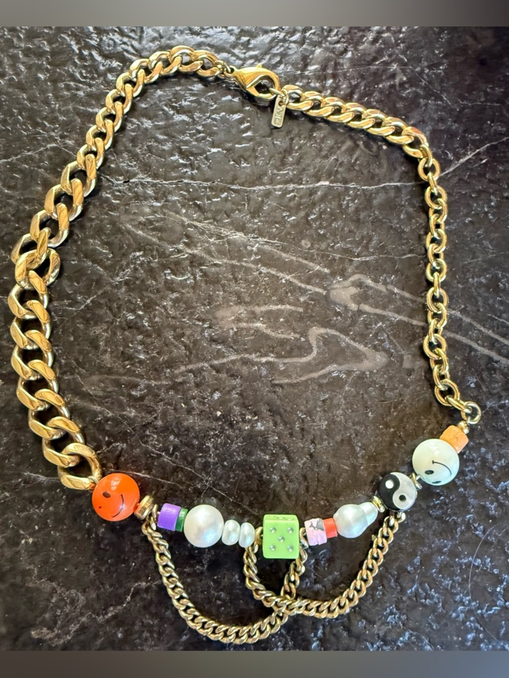 Martha Calvo Chain Necklace with Multicolor Beads